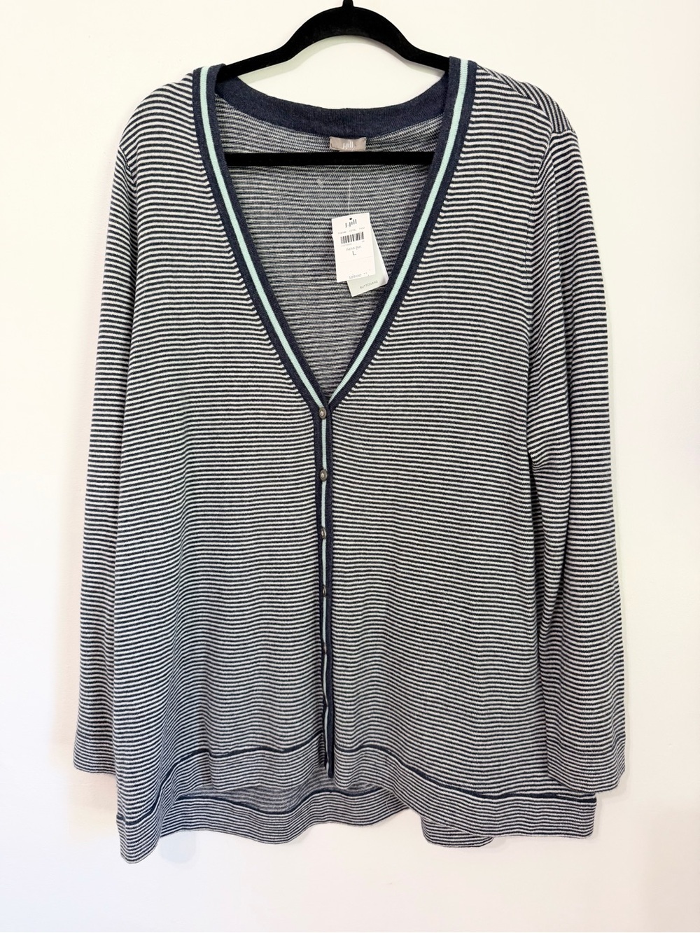 J.Jill stripes cardigan wool blend size large NWT